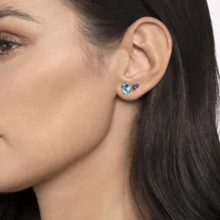 Outlet Gabriel & Co. 14K Yellow Gold Toi et Moi Blue Topaz and Amethyst Stud Earrings
