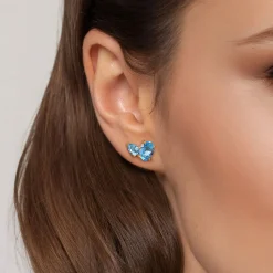 Clearance Gabriel & Co. 14K Yellow Gold Toi et Moi Blue Topaz Stud Earrings