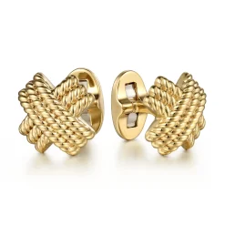 Sale Gabriel & Co. 14K Yellow Gold Triple Row Twisted Rope X Cufflinks