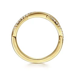 Hot Gabriel & Co. 14K Yellow Gold Twisted Diamond Anniversary Band - 0.15 ct