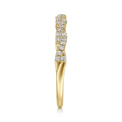 Best Gabriel & Co. 14K Yellow Gold Twisted Diamond Stackable Ring