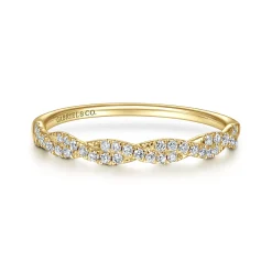 Best Gabriel & Co. 14K Yellow Gold Twisted Diamond Stackable Ring