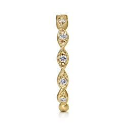 Outlet Gabriel & Co. 14K Yellow Gold Twisted Diamond Stackable Ring