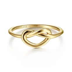 Clearance Gabriel & Co. 14K Yellow Gold Twisted Heart Pretzel Ring