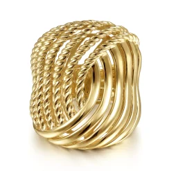Outlet Gabriel & Co. 14K Yellow Gold Twisted Rope Abstract Ring