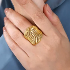 Outlet Gabriel & Co. 14K Yellow Gold Twisted Rope Abstract Ring