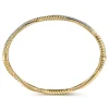 Outlet Gabriel & Co. 14K Yellow Gold Twisted Rope and Diamond Bangle