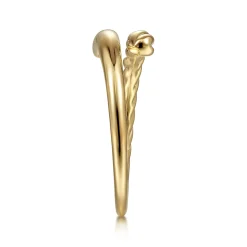 Gabriel & Co. 14K Yellow Gold Twisted Rope Bypass Open Ring
