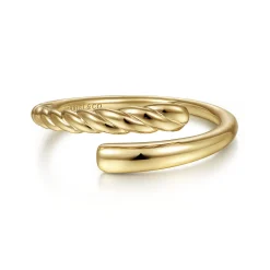 Gabriel & Co. 14K Yellow Gold Twisted Rope Bypass Open Ring