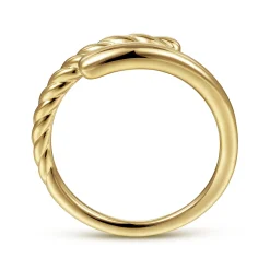 Gabriel & Co. 14K Yellow Gold Twisted Rope Bypass Open Ring