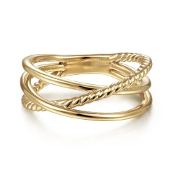 Online Gabriel & Co. 14K Yellow Gold Twisted Rope Criss Cross Ring