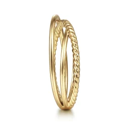 Online Gabriel & Co. 14K Yellow Gold Twisted Rope Criss Cross Ring