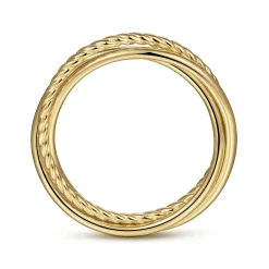 Best Gabriel & Co. 14K Yellow Gold Twisted Rope Criss Cross Ring