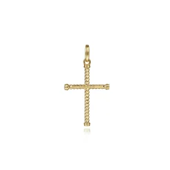 Gabriel & Co. 14K Yellow Gold Twisted Rope Cross Pendant