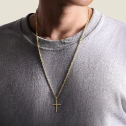 Gabriel & Co. 14K Yellow Gold Twisted Rope Cross Pendant