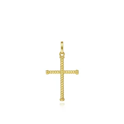 Gabriel & Co. 14K Yellow Gold Twisted Rope Cross Pendant