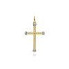 Online Gabriel & Co. 14K Yellow Gold Twisted Rope Cross Pendant with Diamonds
