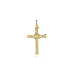 Online Gabriel & Co. 14K Yellow Gold Twisted Rope Cross Pendant with X Center