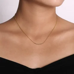 Sale Gabriel & Co. 14K Yellow Gold Twisted Rope Curved Bar Necklace