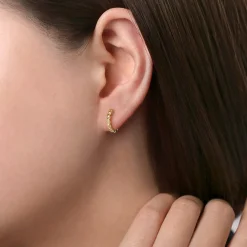 Best Gabriel & Co. 14K Yellow Gold Twisted Rope Huggies