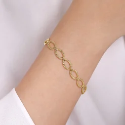Online Gabriel & Co. 14K Yellow Gold Twisted Rope Oval Link Bracelet
