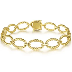 Online Gabriel & Co. 14K Yellow Gold Twisted Rope Oval Link Bracelet