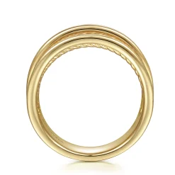 Discount Gabriel & Co. 14K Yellow Gold Twisted Rope Wide Ring Band