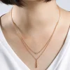 Outlet Gabriel & Co. 14K Yellow Gold Two Strand Diamond Bar and Bujukan Beaded Pendant Necklace