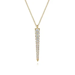 Sale Gabriel & Co. 18K Yellow Gold Vertical Diamond Bar Necklace