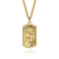 Discount Gabriel & Co. 14K Yellow Gold Virgin Mary Jesus Men's Pendant