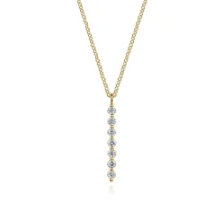 Online Gabriel & Co. 14K Yellow Gold White Sapphire Bar Necklace