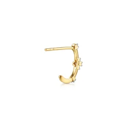 Sale Gabriel & Co. 14K Yellow Gold White Sapphire J Hoop Earrings