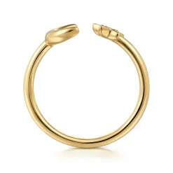 Gabriel & Co. 14K Yellow Gold White Sapphire Moon and Star Open Ladies Ring