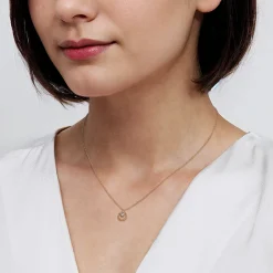 Online Gabriel & Co. 14K Yellow Gold White Sapphire Pendant Necklace-Bujukan