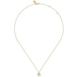 Online Gabriel & Co. 14K Yellow Gold White Sapphire Pendant Necklace-Bujukan