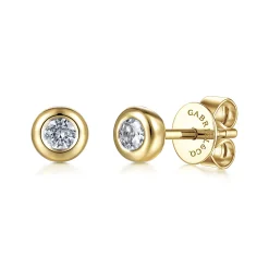 Online Gabriel & Co. 14K Yellow Gold White Sapphire Stud Earrings