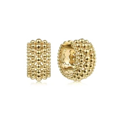 Clearance Gabriel & Co. 14K Yellow Gold Wide Bujukan 15mm Huggies