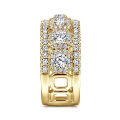 Best Gabriel & Co. 14K Yellow Gold Wide Diamond Anniversary Band - 1.9 ct