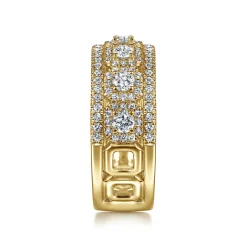 Outlet Gabriel & Co. 14K Yellow Gold Wide Diamond Anniversary Band - 1.05 ct