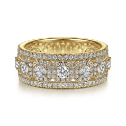 Outlet Gabriel & Co. 14K Yellow Gold Wide Diamond Anniversary Band - 1.05 ct