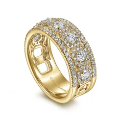 Outlet Gabriel & Co. 14K Yellow Gold Wide Diamond Anniversary Band - 1.05 ct