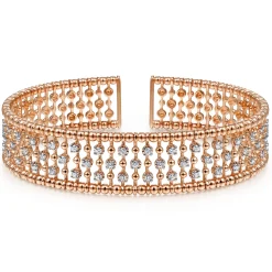 Discount Gabriel & Co. 14K Yellow Gold Wide Diamond Cage Cuff Bracelet
