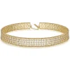 Online Gabriel & Co. 14K Yellow Gold Wide Diamond Station Choker Necklace with Bujukan Beads 11.5+4 inch
