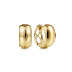 New Gabriel & Co. 14K Yellow Gold Wide Huggie Earrings
