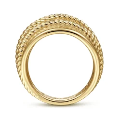 Hot Gabriel & Co. 14K Yellow Gold Wide Intersecting Twisted Rope Ring