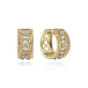 Gabriel & Co. 14K Yellow Gold Wide Twisted 15mm Intricate Diamond Huggies