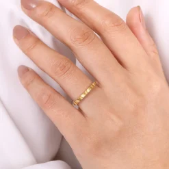 Gabriel & Co. 14K Yellow Gold X Pattern Stackable Ring