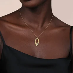 Clearance Gabriel & Co. 14K Yellow Plain Gold Augmented Marquise Shape Diamond Cut Pendant Necklace