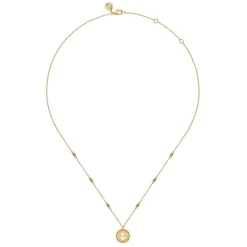 Sale Gabriel & Co. 14K Yellow Plain Gold Bujukan Anchor Medallion Necklace