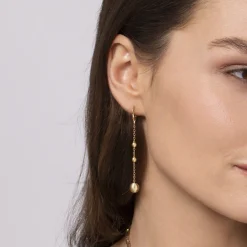 Gabriel & Co. 14K Yellow Plain Gold Bujukan Ball Leverback Drop Earrings